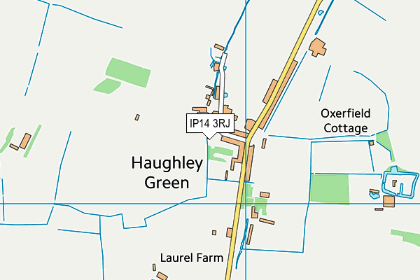 IP14 3RJ map - OS VectorMap District (Ordnance Survey)