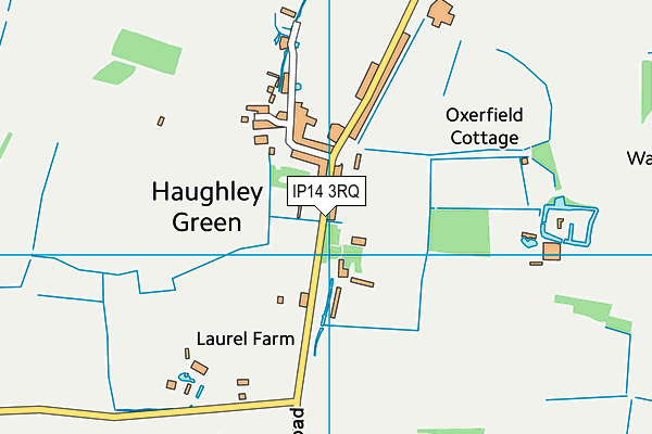 IP14 3RQ map - OS VectorMap District (Ordnance Survey)