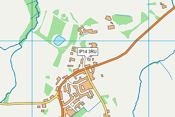 IP14 3RU map - OS VectorMap District (Ordnance Survey)