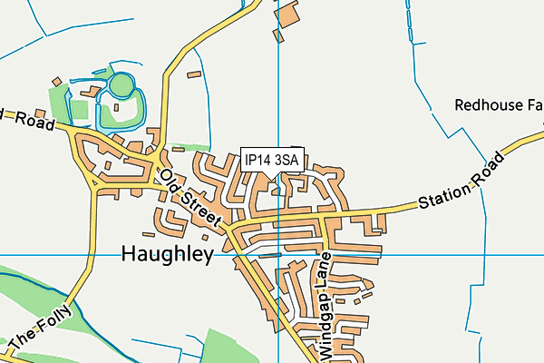 IP14 3SA map - OS VectorMap District (Ordnance Survey)