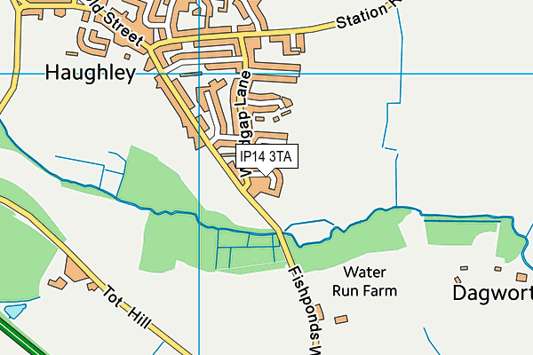 IP14 3TA map - OS VectorMap District (Ordnance Survey)