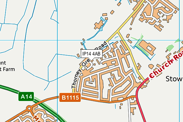 IP14 4AB map - OS VectorMap District (Ordnance Survey)