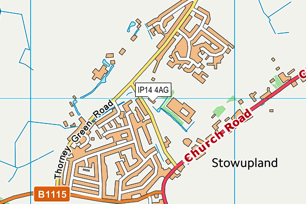 IP14 4AG map - OS VectorMap District (Ordnance Survey)