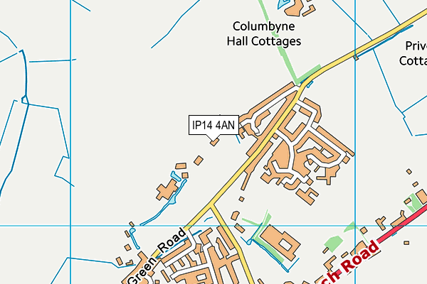 IP14 4AN map - OS VectorMap District (Ordnance Survey)