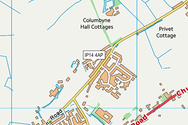 IP14 4AP map - OS VectorMap District (Ordnance Survey)