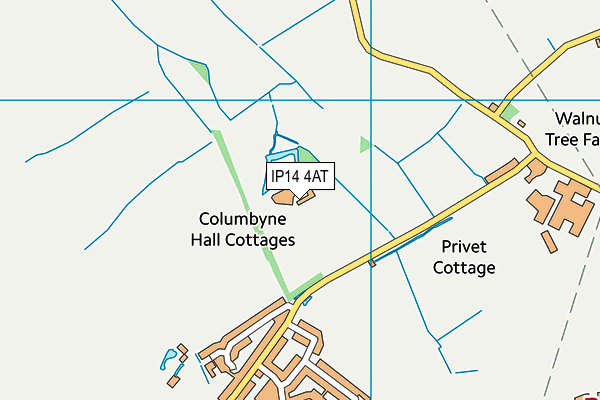 IP14 4AT map - OS VectorMap District (Ordnance Survey)