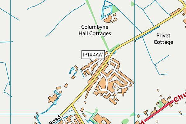 IP14 4AW map - OS VectorMap District (Ordnance Survey)