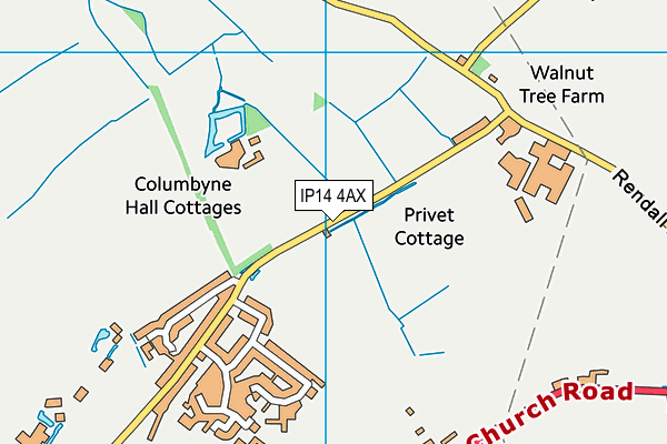 IP14 4AX map - OS VectorMap District (Ordnance Survey)