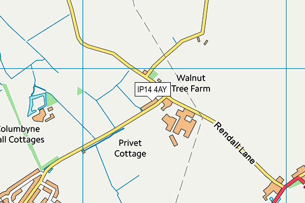 IP14 4AY map - OS VectorMap District (Ordnance Survey)