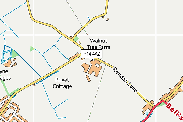 IP14 4AZ map - OS VectorMap District (Ordnance Survey)
