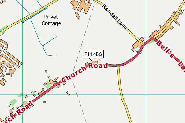 IP14 4BG map - OS VectorMap District (Ordnance Survey)