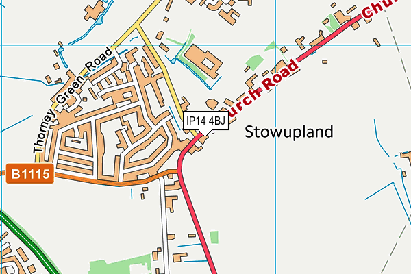 IP14 4BJ map - OS VectorMap District (Ordnance Survey)