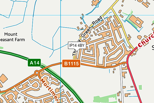 IP14 4BY map - OS VectorMap District (Ordnance Survey)