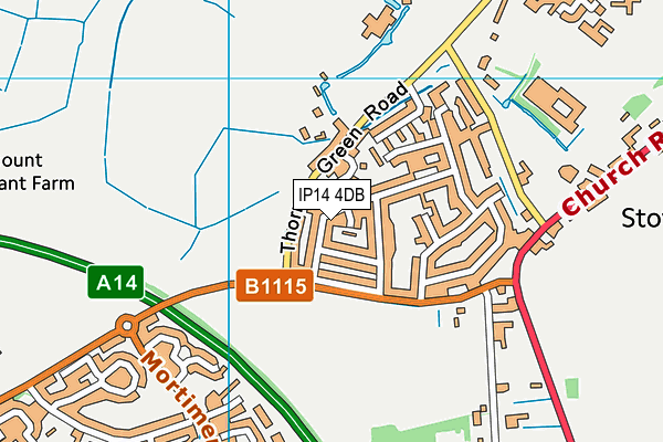 IP14 4DB map - OS VectorMap District (Ordnance Survey)