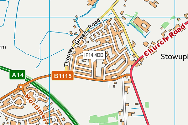 IP14 4DD map - OS VectorMap District (Ordnance Survey)