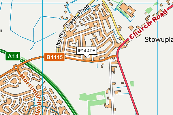 IP14 4DE map - OS VectorMap District (Ordnance Survey)