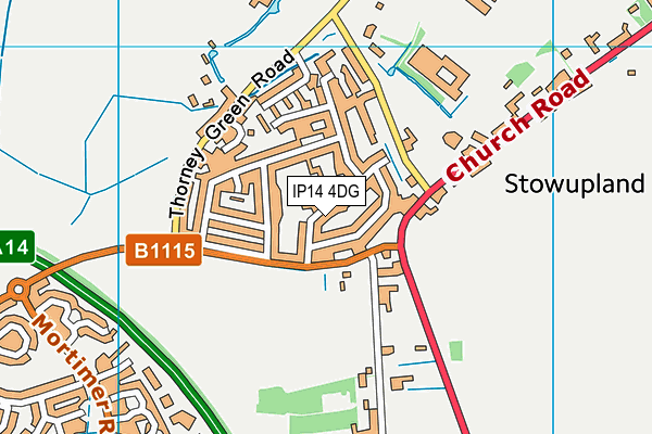 IP14 4DG map - OS VectorMap District (Ordnance Survey)