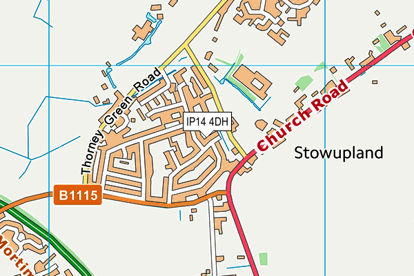 IP14 4DH map - OS VectorMap District (Ordnance Survey)