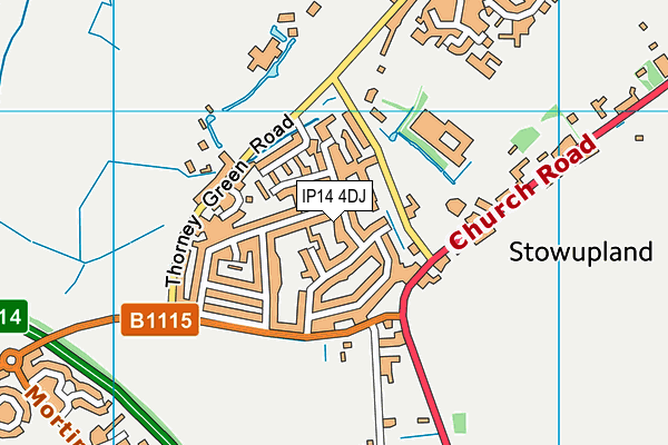 IP14 4DJ map - OS VectorMap District (Ordnance Survey)