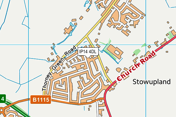 IP14 4DL map - OS VectorMap District (Ordnance Survey)