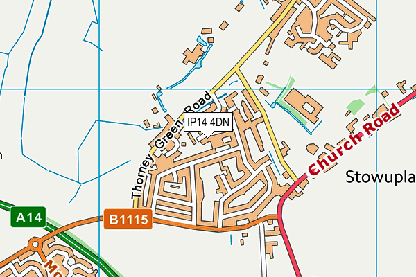IP14 4DN map - OS VectorMap District (Ordnance Survey)
