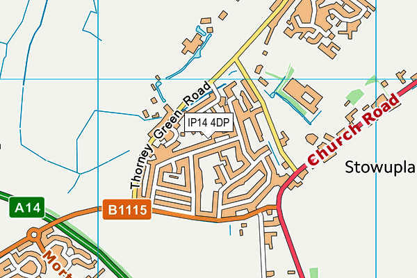 IP14 4DP map - OS VectorMap District (Ordnance Survey)
