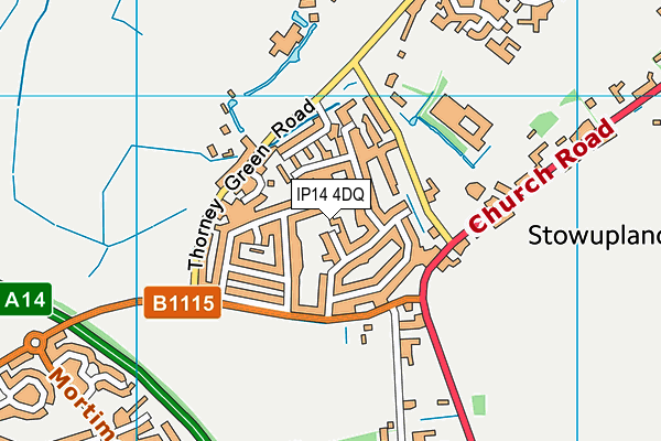 IP14 4DQ map - OS VectorMap District (Ordnance Survey)
