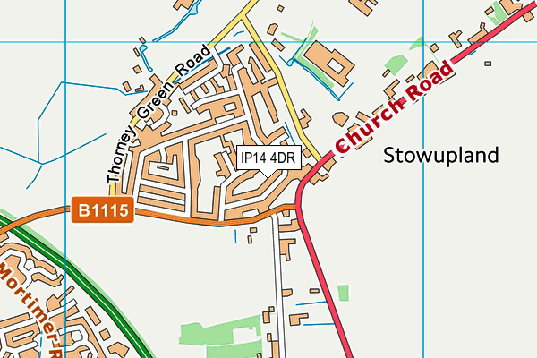 IP14 4DR map - OS VectorMap District (Ordnance Survey)