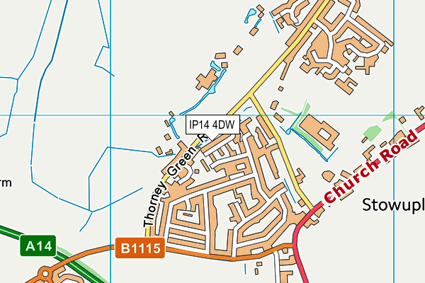 IP14 4DW map - OS VectorMap District (Ordnance Survey)