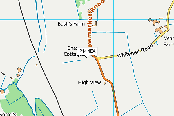 IP14 4EA map - OS VectorMap District (Ordnance Survey)