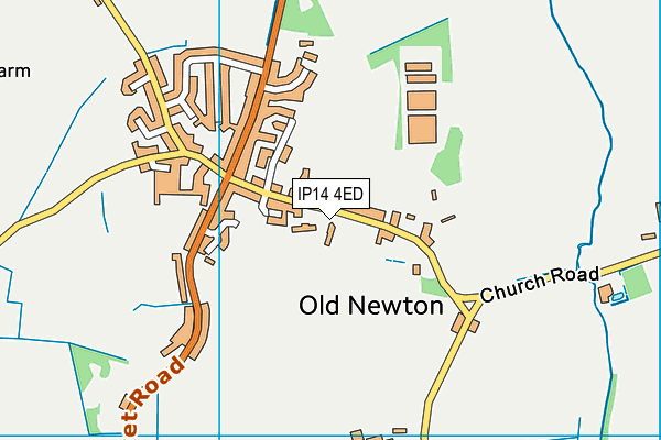 Old Newton Playing Fields map (IP14 4ED) - OS VectorMap District (Ordnance Survey)