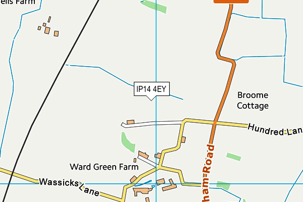 IP14 4EY map - OS VectorMap District (Ordnance Survey)