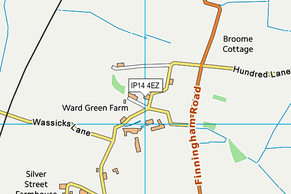 IP14 4EZ map - OS VectorMap District (Ordnance Survey)