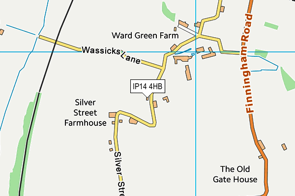 IP14 4HB map - OS VectorMap District (Ordnance Survey)