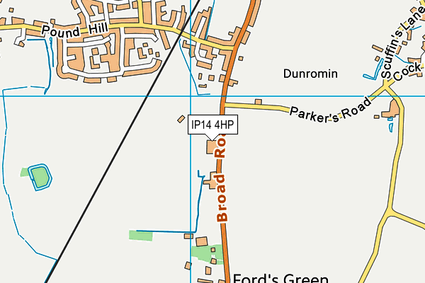 IP14 4HP map - OS VectorMap District (Ordnance Survey)