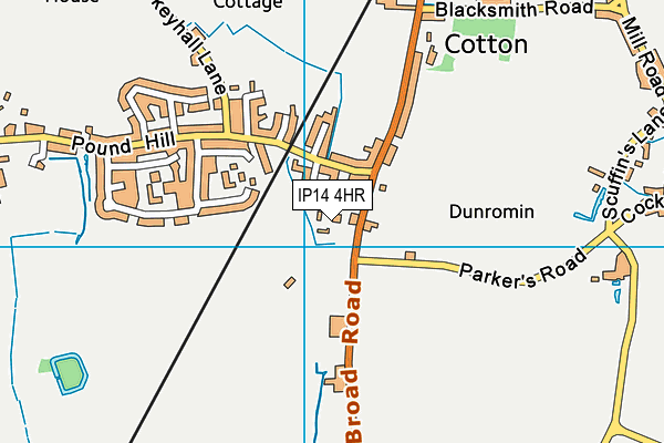 IP14 4HR map - OS VectorMap District (Ordnance Survey)