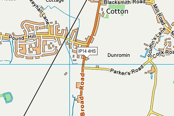 IP14 4HS map - OS VectorMap District (Ordnance Survey)