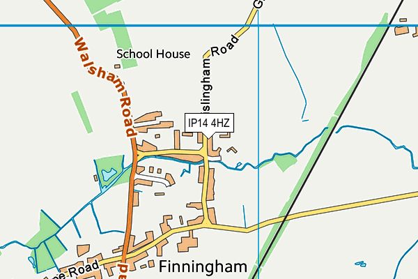 IP14 4HZ map - OS VectorMap District (Ordnance Survey)