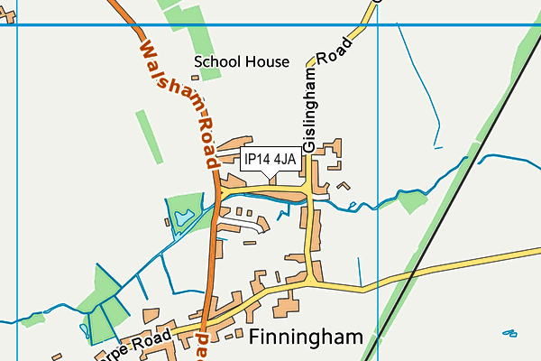 IP14 4JA map - OS VectorMap District (Ordnance Survey)