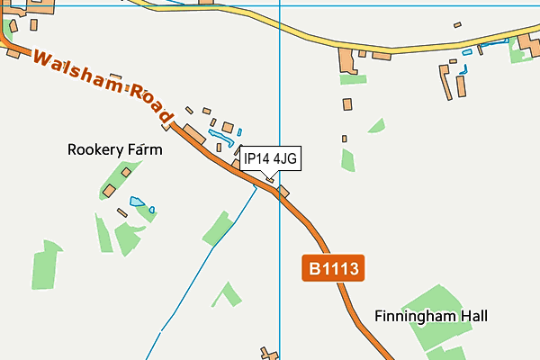 IP14 4JG map - OS VectorMap District (Ordnance Survey)