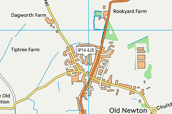 IP14 4JS map - OS VectorMap District (Ordnance Survey)