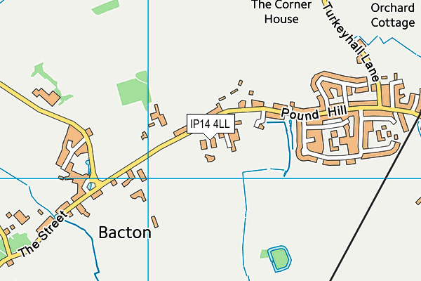 Bacton Primary School map (IP14 4LL) - OS VectorMap District (Ordnance Survey)