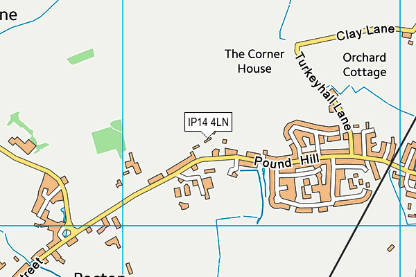 IP14 4LN map - OS VectorMap District (Ordnance Survey)