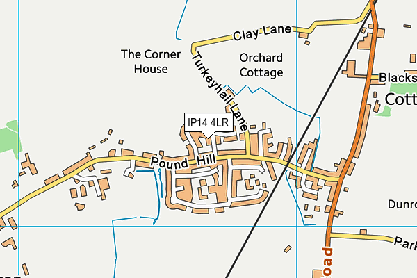 IP14 4LR map - OS VectorMap District (Ordnance Survey)