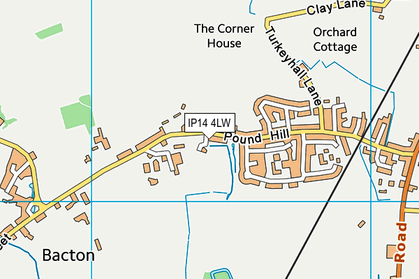 IP14 4LW map - OS VectorMap District (Ordnance Survey)