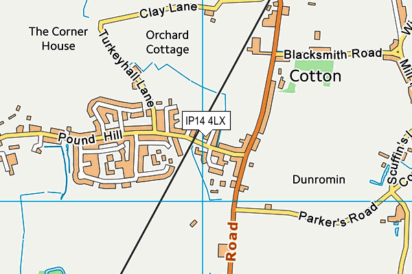 IP14 4LX map - OS VectorMap District (Ordnance Survey)