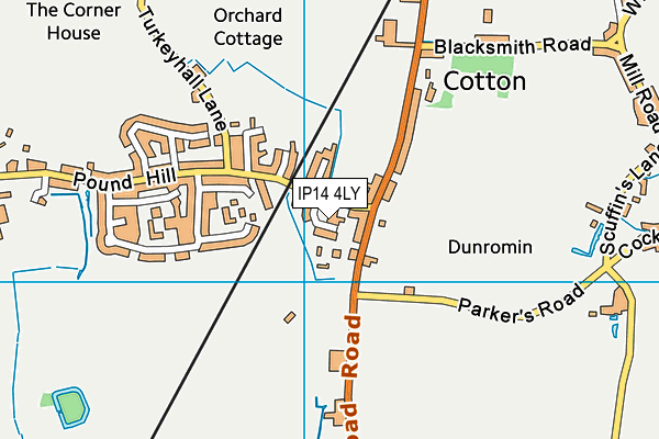 IP14 4LY map - OS VectorMap District (Ordnance Survey)