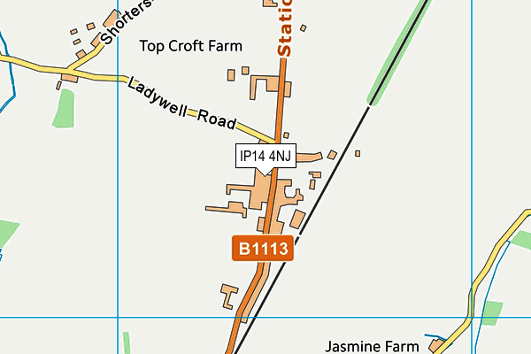 IP14 4NJ map - OS VectorMap District (Ordnance Survey)