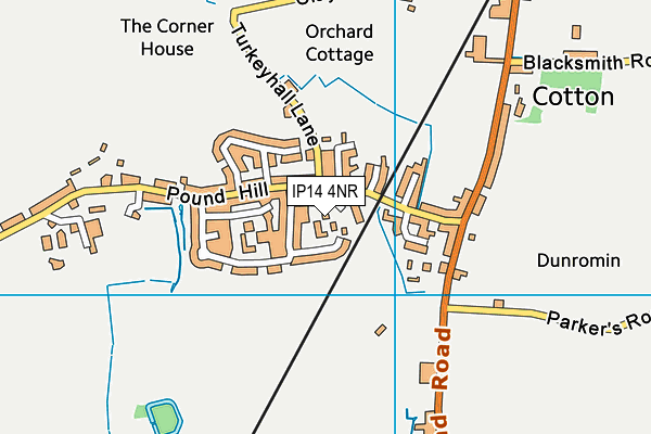 IP14 4NR map - OS VectorMap District (Ordnance Survey)