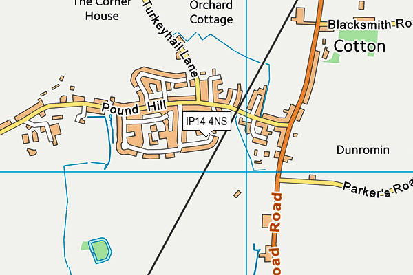 IP14 4NS map - OS VectorMap District (Ordnance Survey)